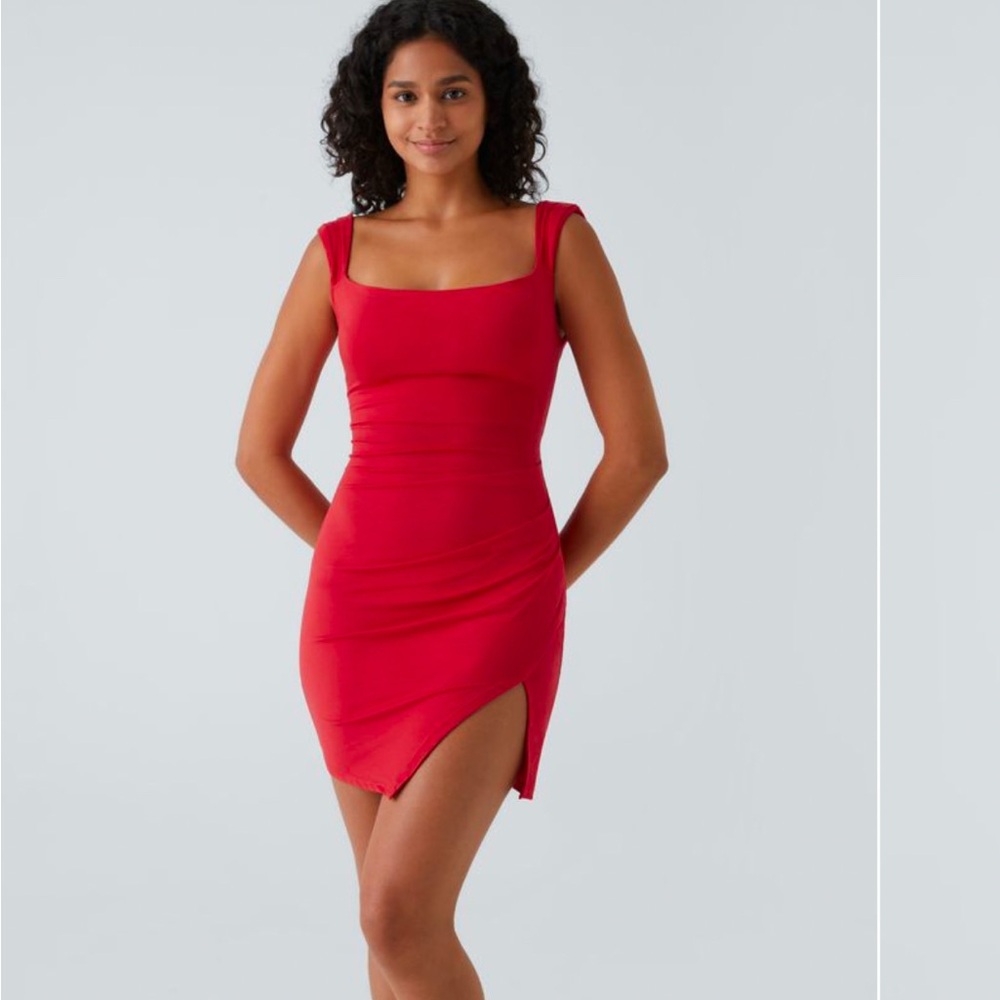 Halara Red Dress tie back red